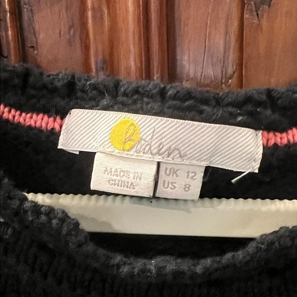 BODEN Claudia Black Textured Knitted Short Sleeve Top Black Sweater. Size 8 - Picture 3 of 7